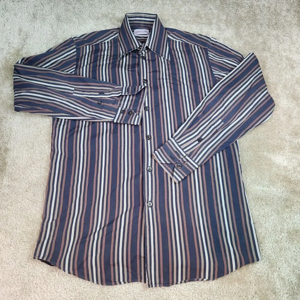 VERSACE CLASSIC LONG SLEEVE BUTTON DOWN SHIRT SIZE 15 38 PRE OWNED #605